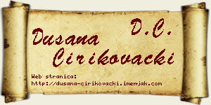 Dušana Ćirikovački vizit kartica